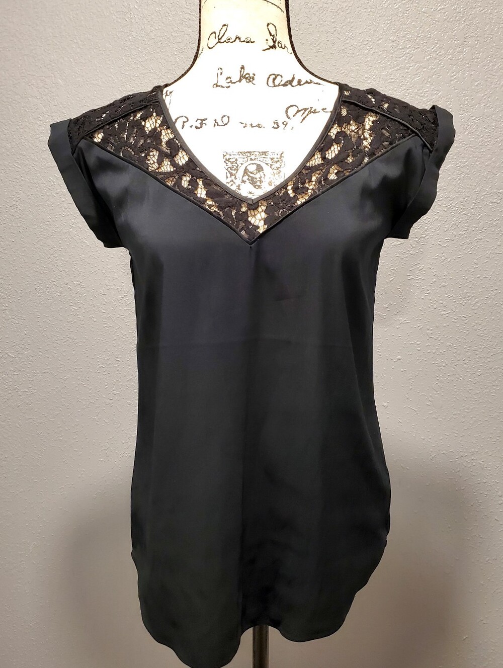 Express Black Lace V-Neck Blouse Size Small